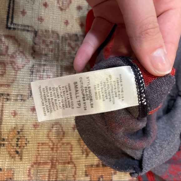 Language Brand Patterned Top with Sheer Sleeves - Picture 2 of 5